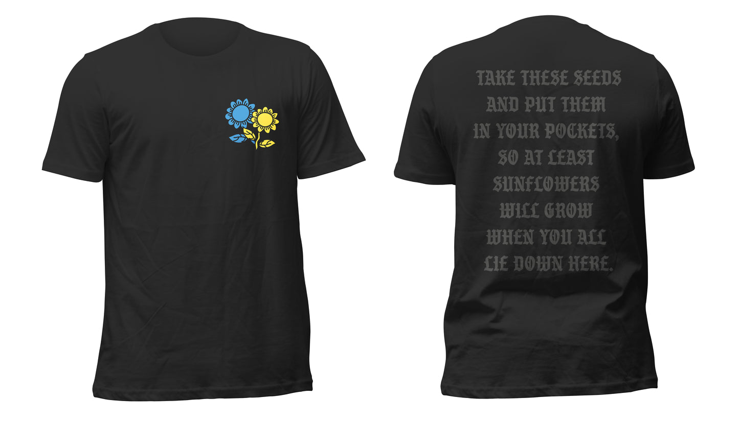 Ukrainian Sunflowers & Seeds T-Shirt (Ukraine Fundraiser)